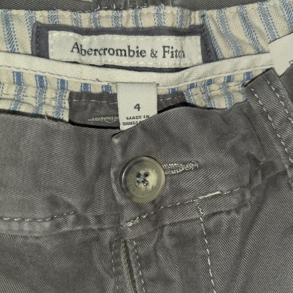 VINTAGE Y2K ABERCROMBIE & FITCH Gray LOW RISE SHORTS 100% COTTON WOMEN'S 4